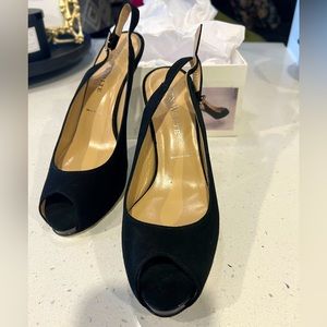 Ron White Black Suede Heels